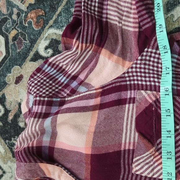 Red and Pink Plaid Button-up Super Soft Shirt - Picture 6 of 8